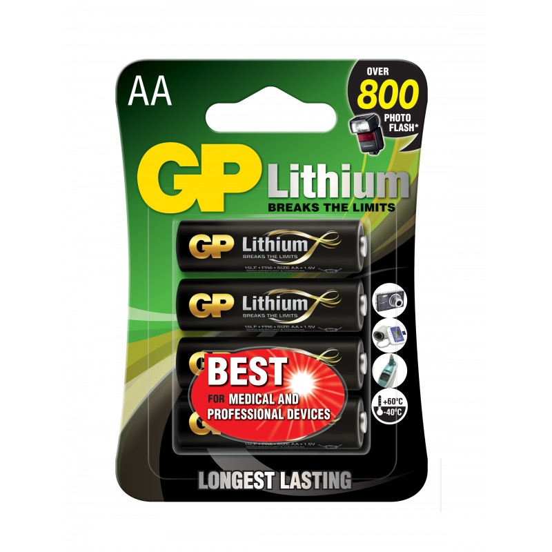 Pile GP Lithium 1,5V AA LR06 Blister 4