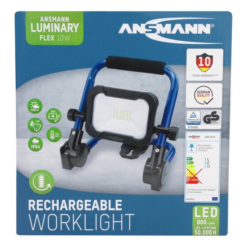 SPOT ANSMANN LED RECHARGEABLE 10W 800Lms