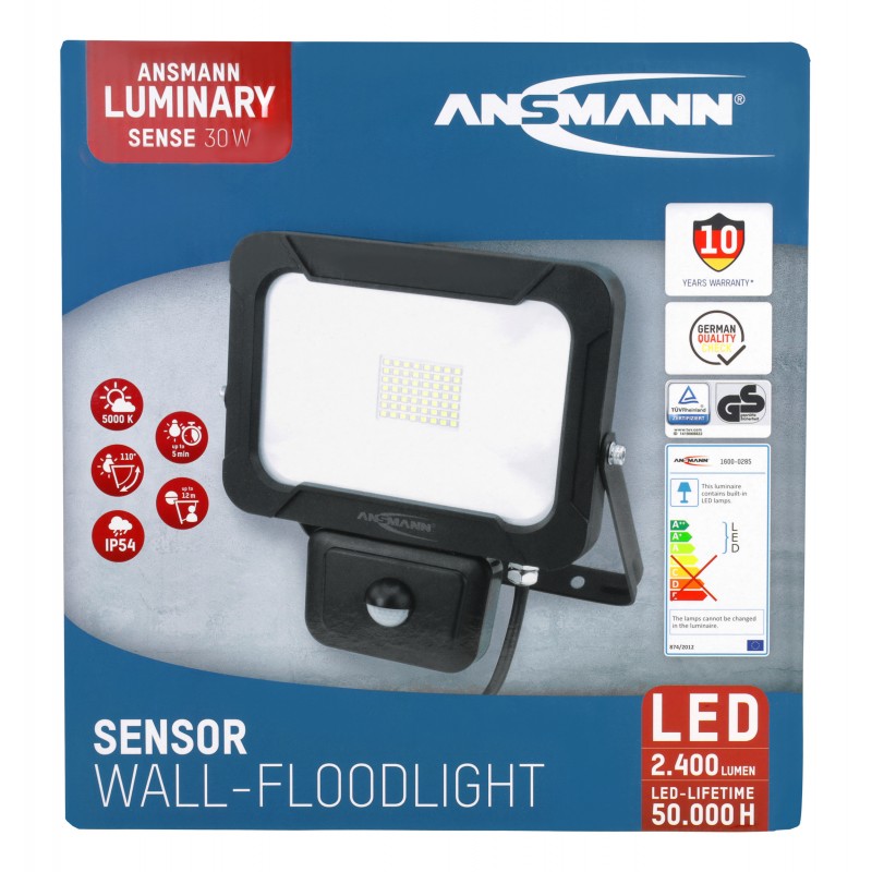 SPOT ANSMANN LED ALU 30W  AVEC DETECTEUR