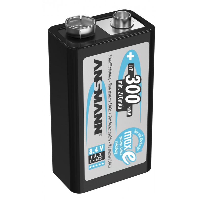 Chargeur de batterie NiMH Ansmann 1001-0094-44-03520, recharge 4 piles 9V,  AA, AAA, avec prise UK