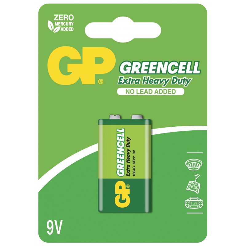 Pile GP Greencell 9V 6LF22 Blister 1