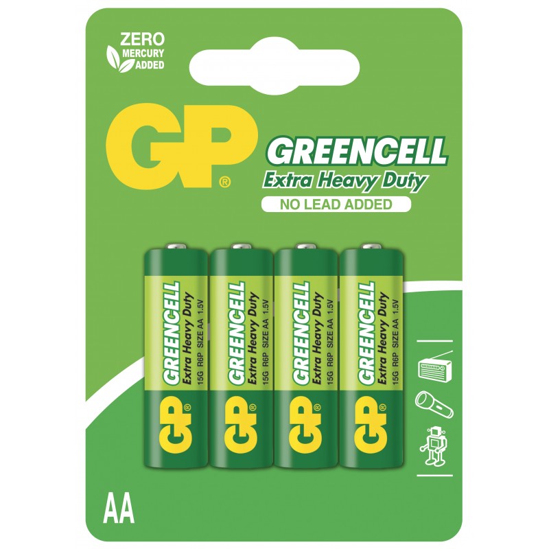 Pile GP Greencell 1,5V LR06 AA Blister 4