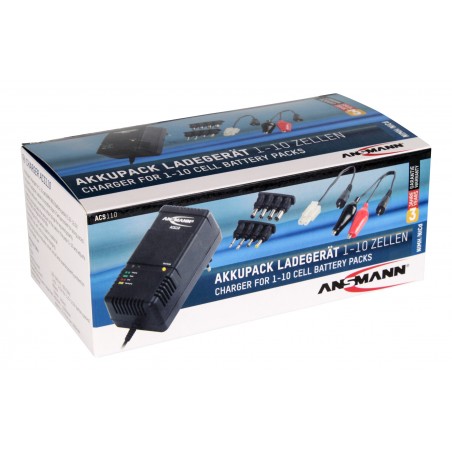Chargeur De Batterie ANSMANN ACS48 - Pour Accumulateurs NiMH/NiCd 4,8V à 9,6V Avec Adaptateurs