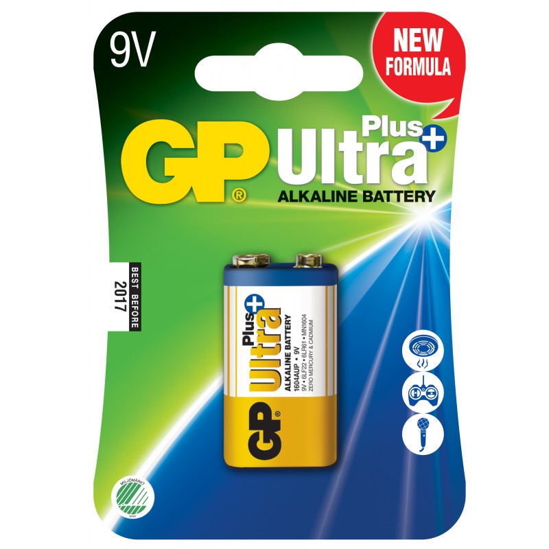 pile alcaline 9V 6LF22 GP ultra+ 974 accu-run