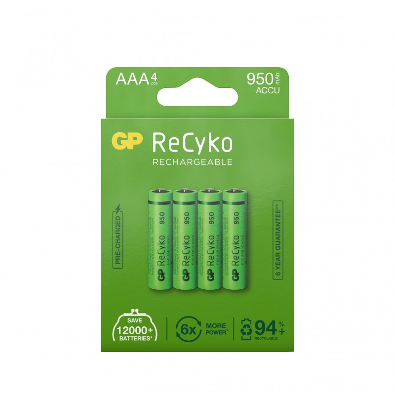 ACCU GP Blister4 AAA 950mAh NiMH  RECYKO